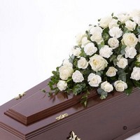 Rose and Carnation Casket Spray   White *